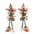 Vintage Inspired Pale Pink Enamel Floral Drop Earrings With Leverback Closure In Antique Gold Tone - 60mm Length