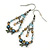 Vintage Inspired Acrylic Bead, Crystal Chandelier Earrings In Pewter Tone (Light Blue, Olive, Beige) - 65mm L - view 3