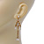 Vintage Inspired Gold Plated, Transparent Glass Bead Chain Tassel Drop Earrings - 65mm Length - view 3