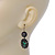 Victorian Style Oval Black, Green Crystal Drop Earrings In Gun Metal - 45mm Length - view 3