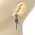 Vintage Inspired Pale Blue Enamel Freshwater Pearl 'Flower & Ladybug' Drop Earrings In Antique Silver Tone - 50mm Length - view 6