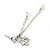 Silver Tone Maple Leaf, Chain Dangle, Freshwater Pearl Drop Earrings - 60mm Length - view 6