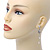 Silver Tone Maple Leaf, Chain Dangle, Freshwater Pearl Drop Earrings - 60mm Length - view 3