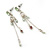 Vintage Inspired Freshwater Pearl, Crystal Chain Tassel Drop Earrings In Light Silver Tone - 55mm Length - view 3