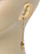 Long Gold Plated Chain 'Swallow' Dangle Earrings - 7cm Length - view 6