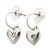Silver Tone Small Hoop With Heart Locket Charm Drop Earrings - 28mm Length - view 3