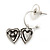 Silver Tone Small Hoop With Heart Locket Charm Drop Earrings - 28mm Length - view 8