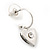 Silver Tone Small Hoop With Heart Locket Charm Drop Earrings - 28mm Length - view 13