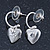 Silver Tone Small Hoop With Heart Locket Charm Drop Earrings - 28mm Length - view 9