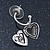 Silver Tone Small Hoop With Heart Locket Charm Drop Earrings - 28mm Length - view 2