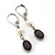 Vintage Inspired Beaded Drop Earring With Leverback Closure In Silver Tone - 40mm Length - view 2