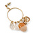 Vintage Inspired Glass Bead, Freshwater Pearl, Beige Quartz Stone Hoop Earrings In Gold Plating - 65mm Length - view 4