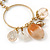 Vintage Inspired Glass Bead, Freshwater Pearl, Beige Quartz Stone Hoop Earrings In Gold Plating - 65mm Length - view 5