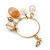 Vintage Inspired Glass Bead, Freshwater Pearl, Beige Quartz Stone Hoop Earrings In Gold Plating - 65mm Length - view 6