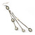 Long Chain Milky White Bead Dangle Earrings In Antique Silver Metal - 11.5cm Length - view 2