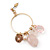 Vintage Inspired Glass Bead, Freshwater Pearl, Rose Quartz Stone Hoop Earrings In Gold Plating - 65mm Length - view 5