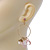 Vintage Inspired Glass Bead, Freshwater Pearl, Rose Quartz Stone Hoop Earrings In Gold Plating - 65mm Length - view 4