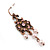 Vintage Inspired Diamante, Pale Pink Simulated Pearl Floral Drop Earrings In Copper Tone - 50mm Length - view 4