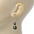 Dark Olive Simulated Glass Pearl, Crystal Drop Earrings In Rhodium Plating - 40mm Length - view 4