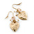Gold Plated Heart Locket, Freshwater Pearl, Flower Drop Earrings - 35mm Length - view 3