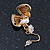 Gold Plated Heart Locket, Freshwater Pearl, Flower Drop Earrings - 35mm Length - view 6