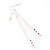 Long Silver Plated Crystal Bar Drop Earrings - 8cm Length - view 6