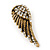 Vintage Inspired Diamante 'Angel Wings' Stud Earrings In Antique Gold Metal - 40mm Length - view 2