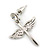 Rhodium Plated Angel Wings, Cross Drop Earrings - 30mm Length - view 5