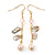 Pale Pink Simulated Pearl, Mother of Pearl Chain Drop Earrings In Gold Plating - 60mm Length - view 5