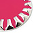 Large Round Bright Pink Enamel Drop Earrings In Silver Tone - 45mm Diameter - view 5