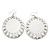 Large Round White Enamel Drop Earrings In Silver Tone - 45mm Diameter - view 4