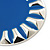 Large Round Royal Blue Enamel Drop Earrings In Silver Tone - 45mm Diameter - view 3