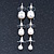 Set Of 3 White Simulated Glass Pearl Stud Earrings (10mm, 8mm, 6mm) In Silver Tone - view 8
