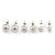 Set Of 3 White Simulated Glass Pearl Stud Earrings (10mm, 8mm, 6mm) In Silver Tone - view 2