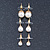 Set Of 3 White Simulated Glass Pearl Stud Earrings (10mm, 8mm, 6mm) In Gold Tone - view 10