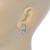 Silver Tone Clear Austrian Crystal C Shape Stud Earrings - 20mm L - view 3