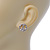 Small Clear Austrian Crystal 'Peace' Stud Earrings In Rhodium Plating - 14mm Diameter - view 2