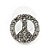 Small Clear Austrian Crystal 'Peace' Stud Earrings In Rhodium Plating - 14mm Diameter - view 5