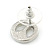 Small Clear Austrian Crystal 'Peace' Stud Earrings In Rhodium Plating - 14mm Diameter - view 6
