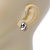 Gold Plated Clear Glass Teardrop Stud Earrings - 18mm Length - view 3