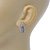 Clear Austrian Crystal C-Shape Stud Earrings In Rhodium Plating - 20mm Length - view 3