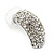 Clear Austrian Crystal C-Shape Stud Earrings In Rhodium Plating - 20mm Length - view 5