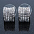 Small C Shape Clear Austrian Crystal Stud Earrings In Rhodium Plating - 12mm L - view 5