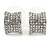 Small C Shape Clear Austrian Crystal Stud Earrings In Rhodium Plating - 12mm L - view 10
