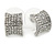 Small C Shape Clear Austrian Crystal Stud Earrings In Rhodium Plating - 12mm L - view 2