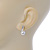 Bridal/ Prom/ Wedding White Simulated Pearl Crystal Stud Earrings In Rhodium Plating - 17mm L - view 3