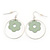 Silver Tone Hoop With Pastel Green Flower Drop Earrings - 45mm Length - view 8