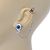 One Piece Evil Eye Stud & Chain Ear Cuff In Silver Plating - view 3