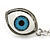 One Piece Evil Eye Stud & Chain Ear Cuff In Silver Plating - view 4
