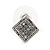 Small Square Crystal Stud Earrings In Rhodium Plating - 10mm Width - view 4